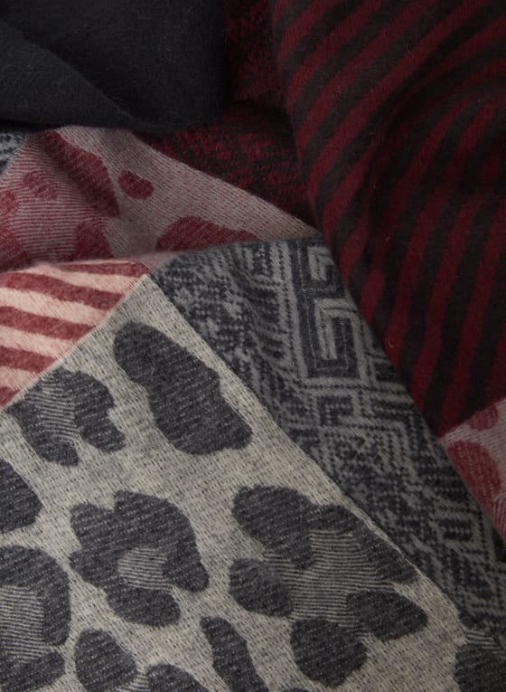 Multi Print Fringe Scarf