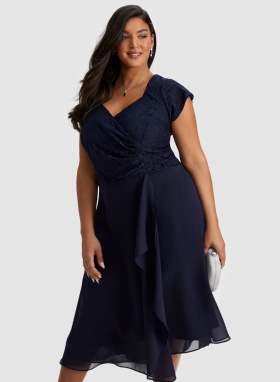 Lace & Glitter Detail Dress