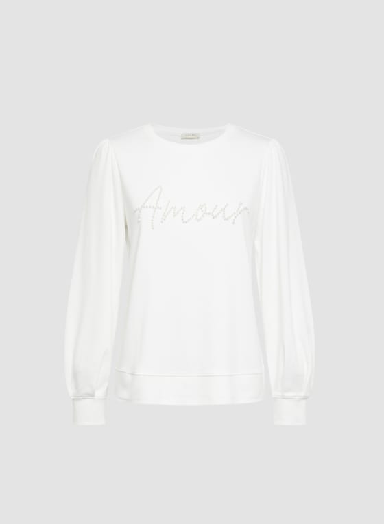 Pearl Detail Long Sleeve Pullover