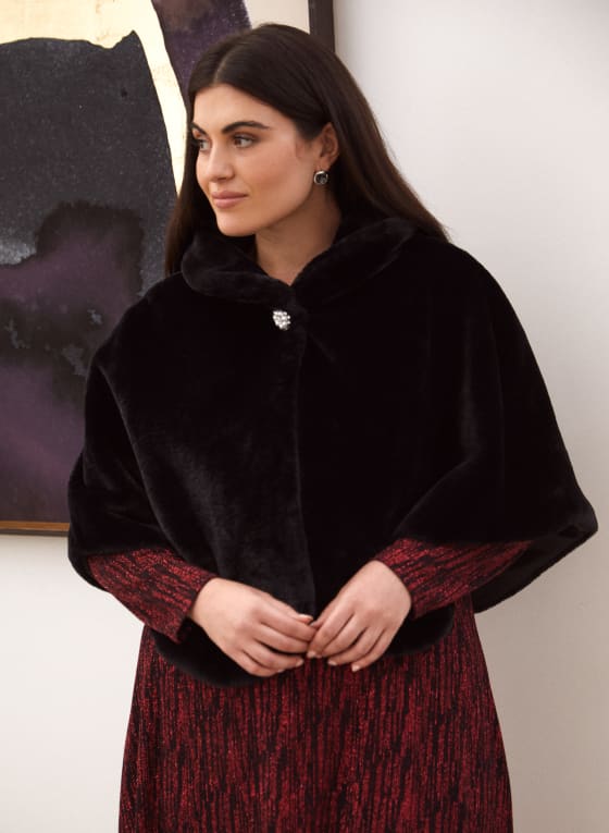 Short Faux Fur Cape