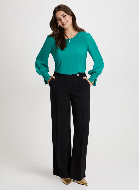Button Cuff Long Sleeve Top