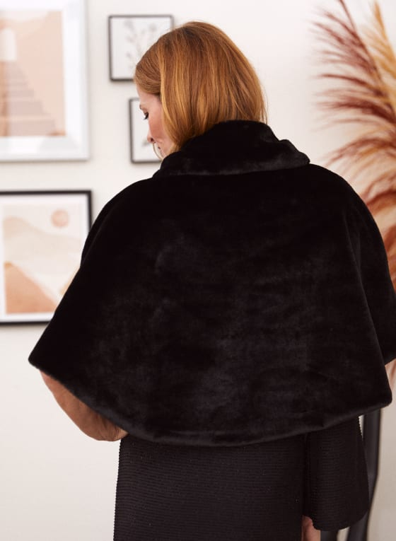 Short Faux Fur Cape