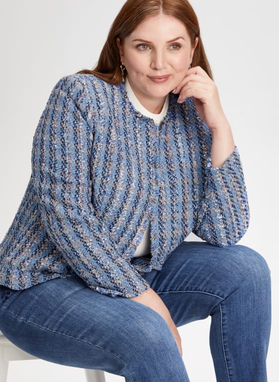Fringe Detail Bouclé Jacket