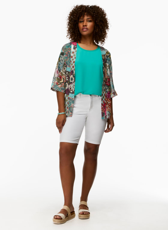Embroidered Denim Shorts