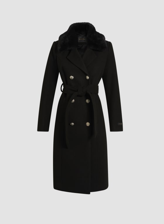 Stretch Wool Blend Trench Coat