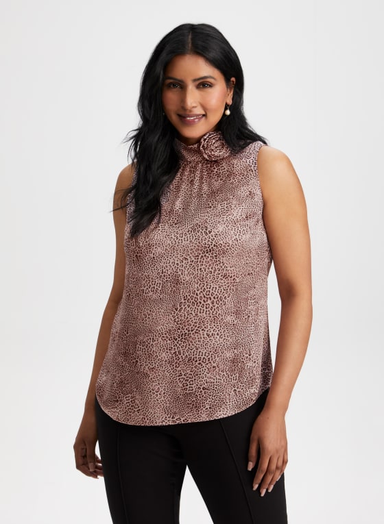 Sleeveless Leopard Print Top