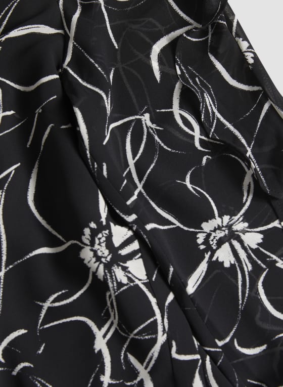 Floral Print Ruffle Sleeve Blouse