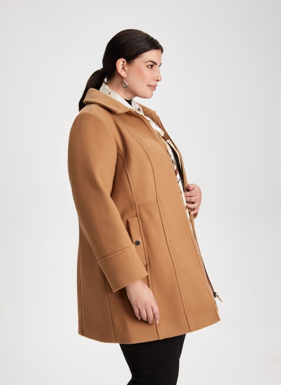 Stretch Wool Blend Coat