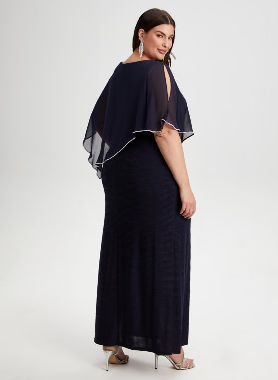 Rhinestone Detail Poncho Dress