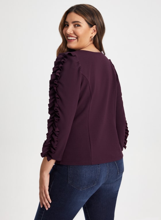 Voluminous Ruffle Sleeve Top