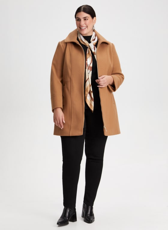 Stretch Wool Blend Coat