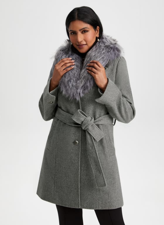 Stretch Wool Blend Coat