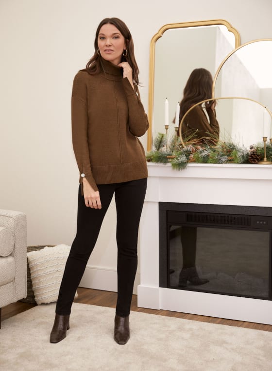 Split Cuff Turtleneck Sweater