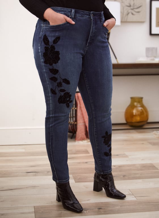 Joseph Ribkoff - Flower Appliqué Jeans