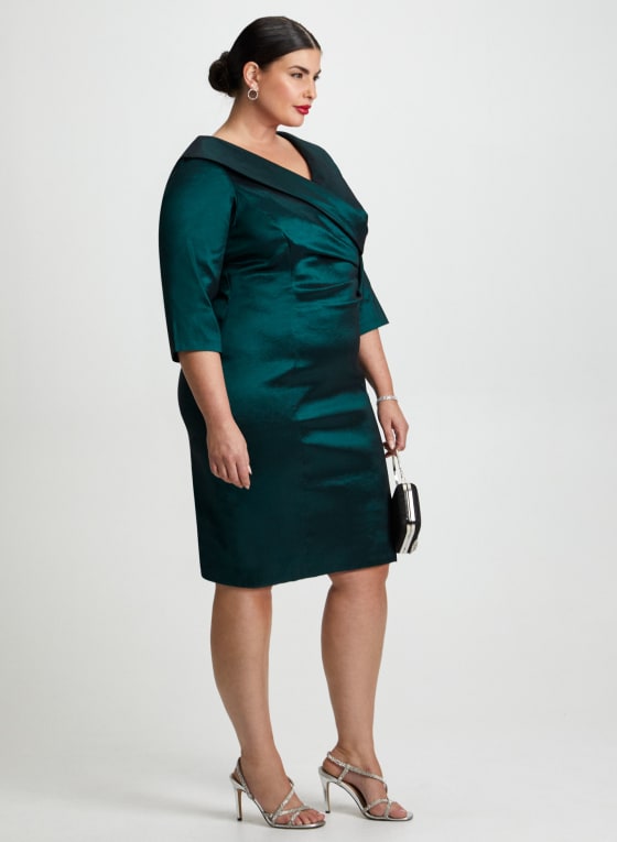 Wrap-Style Taffeta Dress