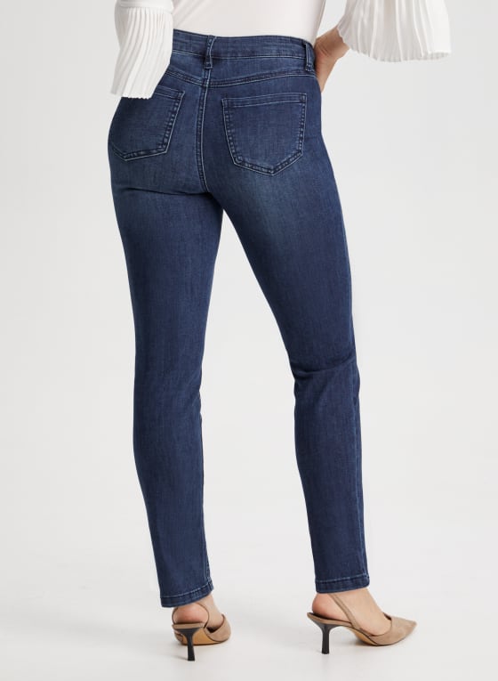 Paisley Appliqué Straight Leg Jeans