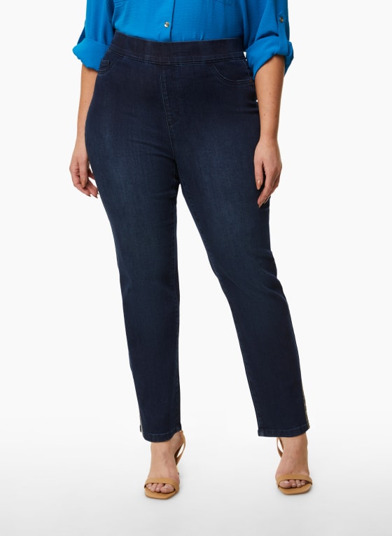 Pull-On Straight Leg Jeans