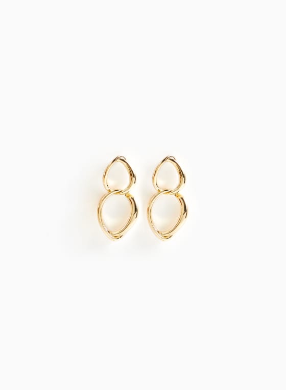 Two Tier Oval Dangle Earrings