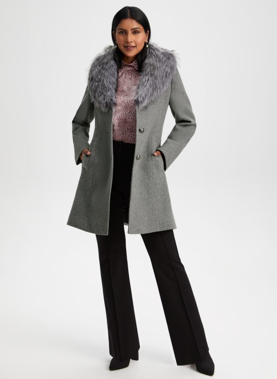 Stretch Wool Blend Coat