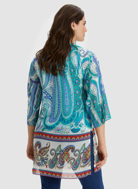 Paisley Print Open Front Top
