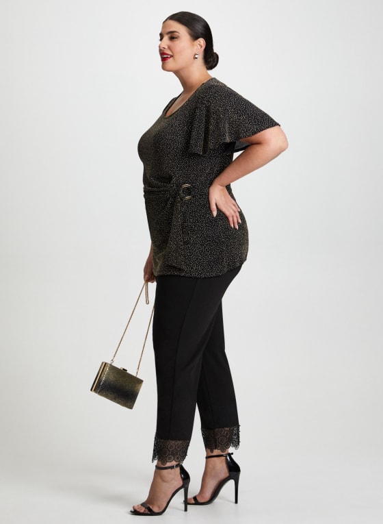 Short Sleeve Buckle Detail Top