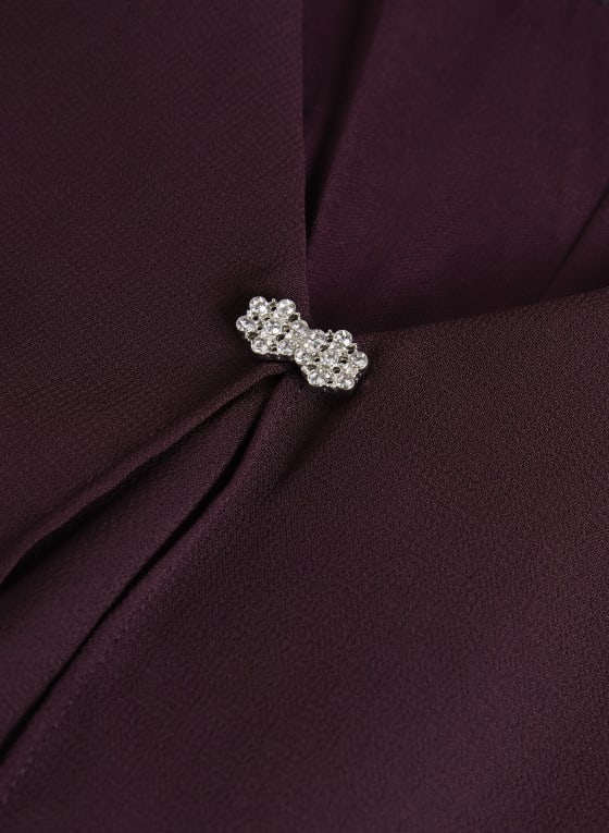 Brooch Detail Tiered Dress