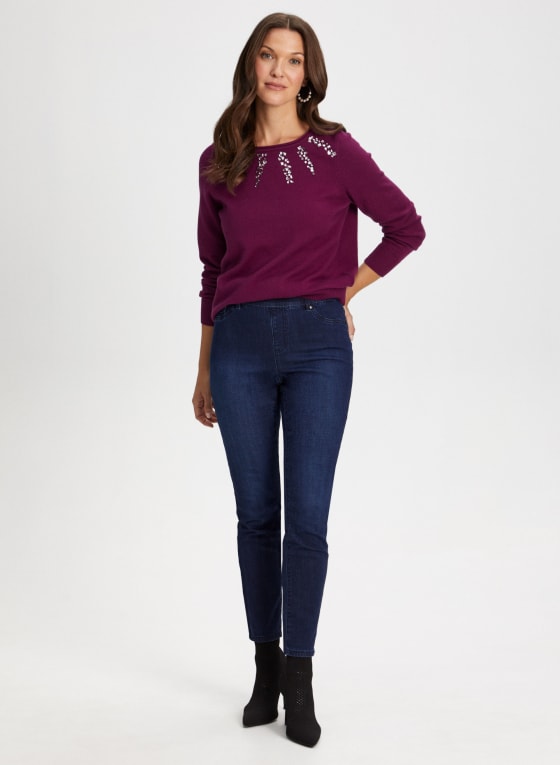 Rhinestone Detail Sweater