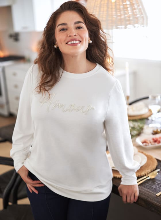 Pearl Detail Long Sleeve Pullover