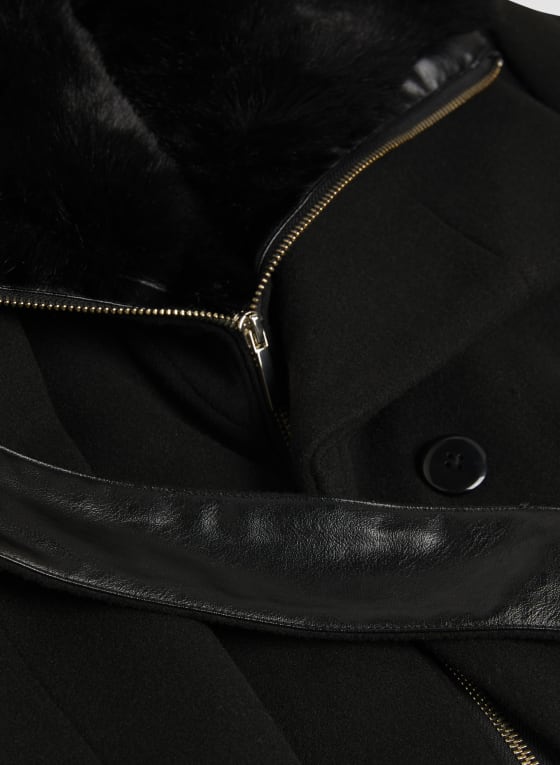 Stretch Wool-Blend Trench Coat