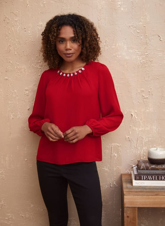 Rhinestone Detail Blouse
