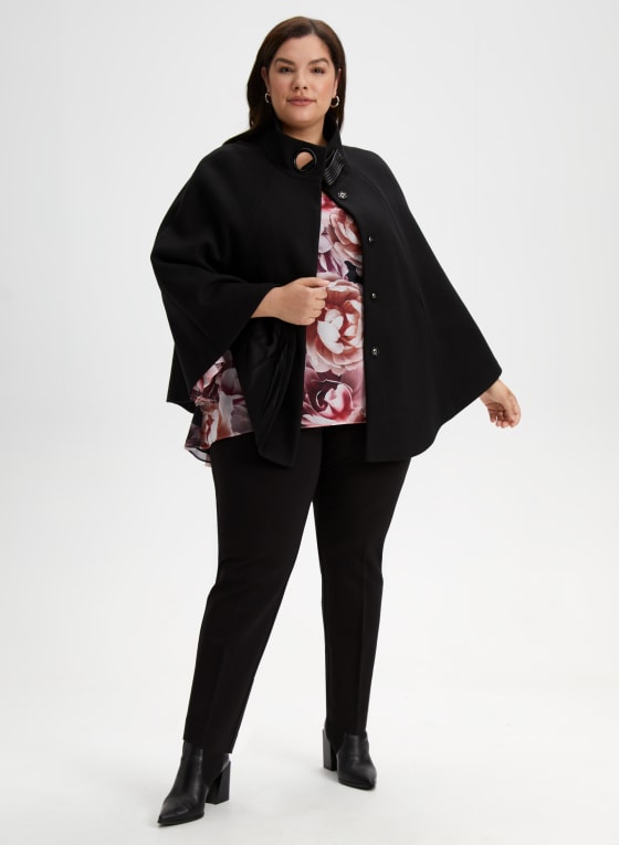 Belted Wool-Blend Cape