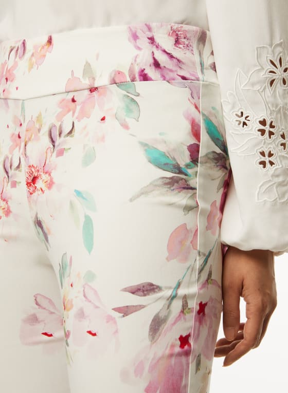 Pull-On Floral Print Pants