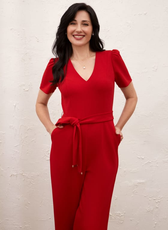 Wide Leg V-Neck Jumpsuit