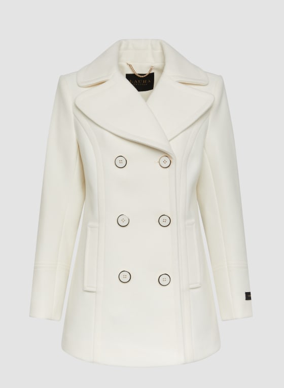 Button Front Wool Blend Coat