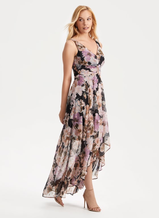 Floral Print High-Low Dress