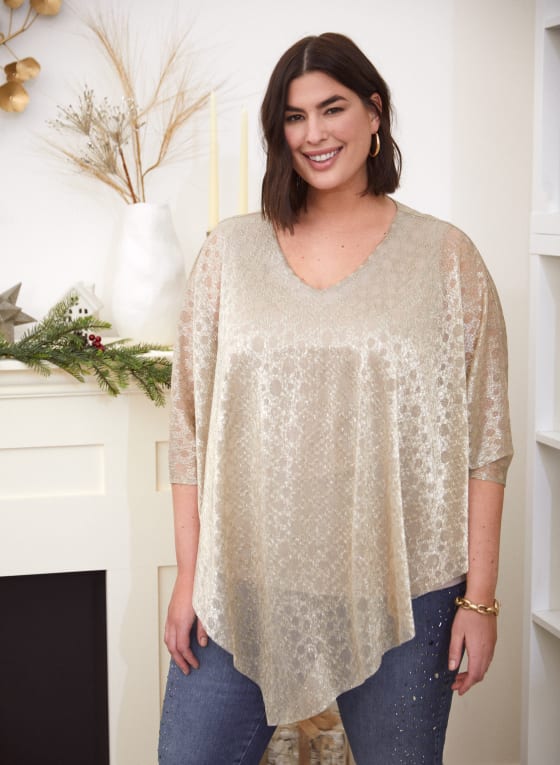 Asymmetric Shimmer Blouse