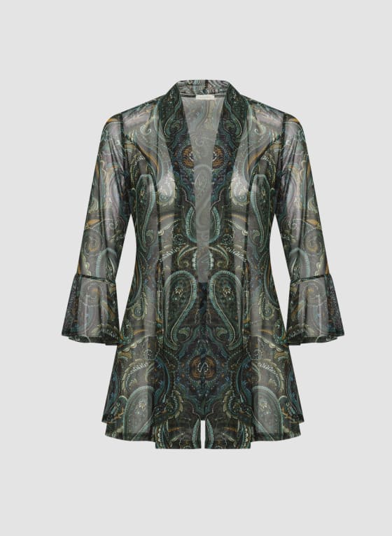 Paisley Print Open Front Top