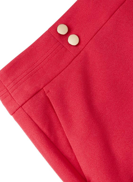 Button Detail Wide Leg Pants
