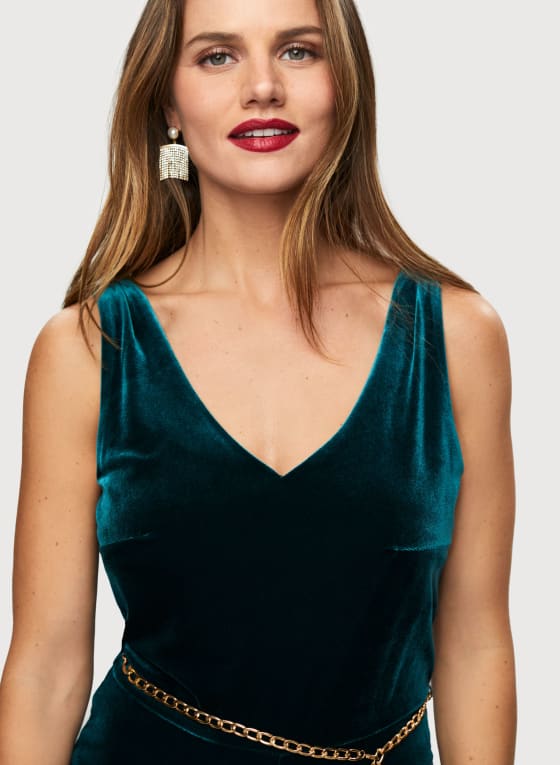 Belted Velvet Jumpsuit