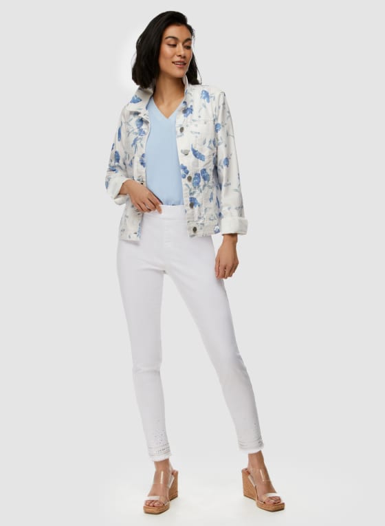 Floral Print Denim Jacket