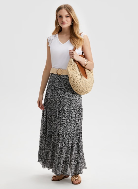 Abstract Print Maxi Skirt