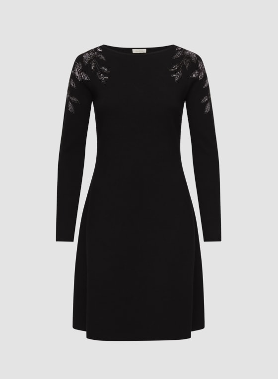 Rhinestone Detail Knit Dress