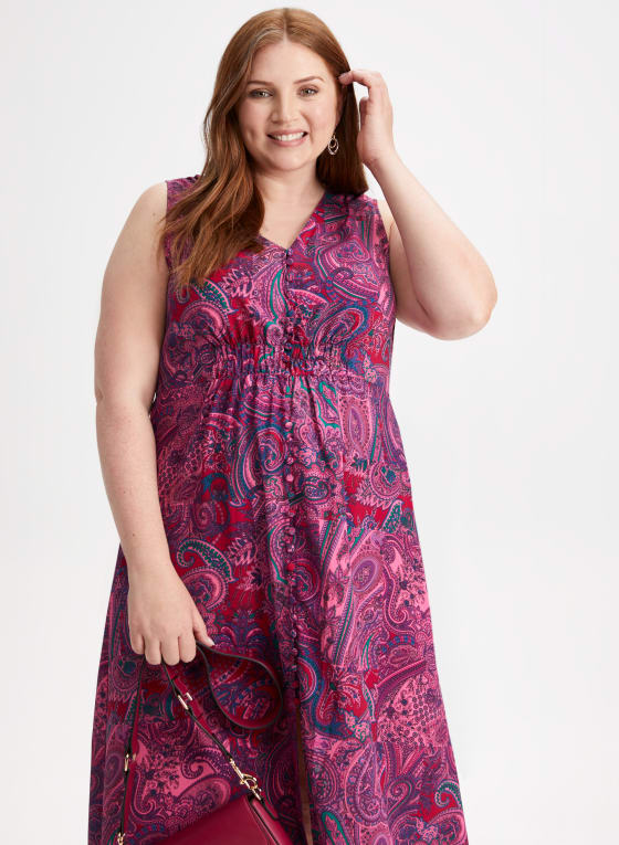 Paisley Print Midi Day Dress
