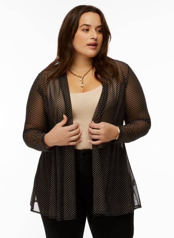 Dot Print Open Mesh Top