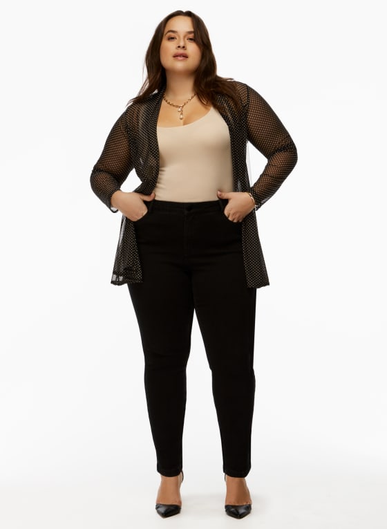 Dot Print Open Mesh Top