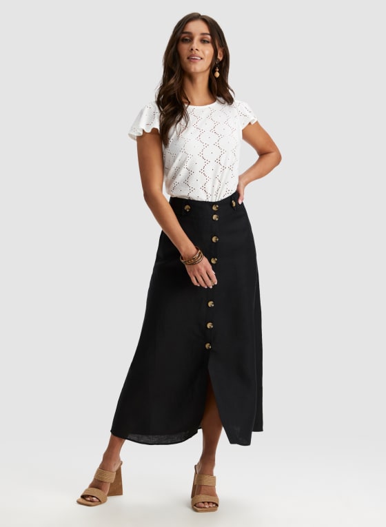 Short Sleeve Eyelet Top