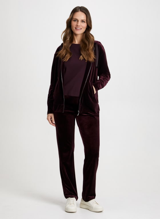 Velour Trim Puff Sleeve Top