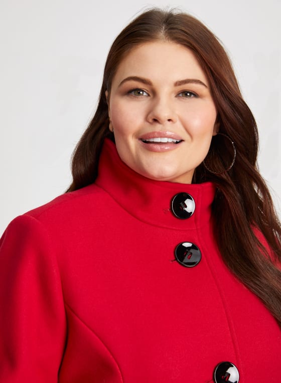 Stretch Wool Blend Coat