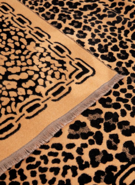 Animal Print Jacquard Scarf
