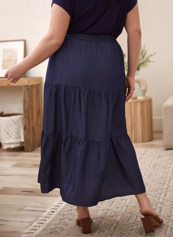 Tiered Tencel Maxi Skirt